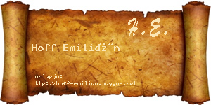 Hoff Emilián névjegykártya